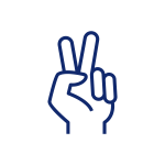 Illustration of a peace hand gesture