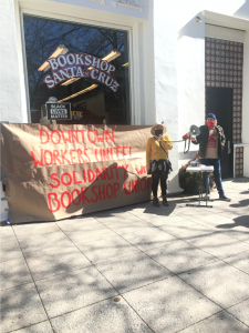 Bookshop Santa Cruz workers protesting