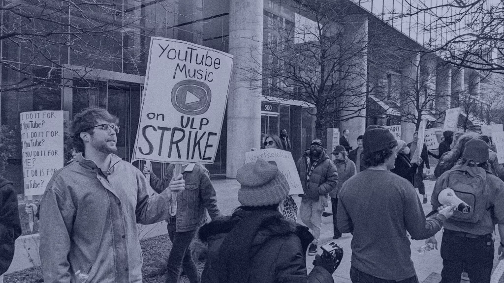 YouTube Music workers on strike