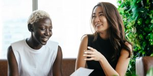 two women having a conversation