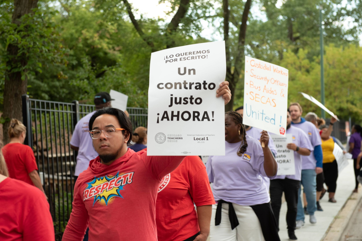 Chicago Teachers Union members rally for a fair contract.